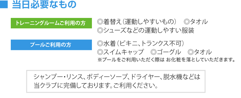 ■ 当日必要なもの